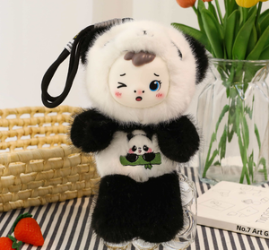 Porte-clés en peluche mignon de dessin animé, figurine animalière (Panda, Lapin, Grenouille, Éléphant, <span class=keywords><strong>Lion</strong></span>, Pingouin), mini pendentif de sac à dos en peluche, cadeau - Product Image 1