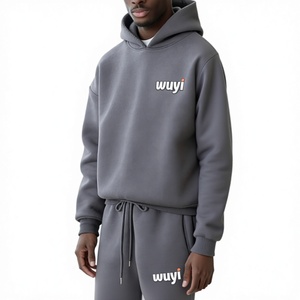 เสื้อฮู้ดดี้ทรงหลวมแบบยูนิเซ็กซ์ ผ้าเทอร์รี่โพลีเอสเตอร์ 100% หนานุ่ม ตกแต่งไหล่ตก กางเกงขายาวสไตล์สตรีทแวร์ พร้อมปักโลโก้ได้  แนววินเทจ Y2K สำหรับฤดูใบไม้ร่วง - Product Image 1