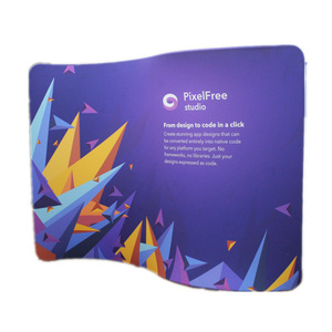 Portable Single Side Aluminum Frame Media Wall <strong>Backdrop</strong> With Stand Custom Fabric Tension Wall Display Trade Show - Product Image 3