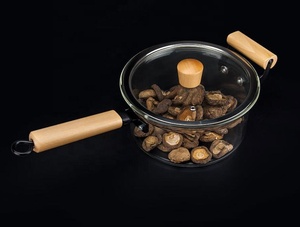 Japanese High Borosilicate Clear Glass <strong>Pot</strong> Eco-Friendly <strong>Small</strong> Wooden Base Easy Clean Cookware Set for Cooking Soup Gruel Stew - Product Image 5