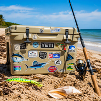 Autocollant imperméable Yingao, autocollant en vinyle découpé sur mesure, résistant aux UV, PVC pour bateau de pêche, glacière, boîte à pêche, ordinateur portable, camion