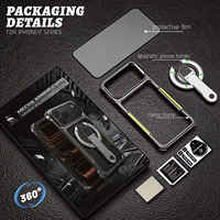 Coque de téléphone portable en aluminium à rotation 360° pour 17 Pro Max avec support pliable et dissipation thermique