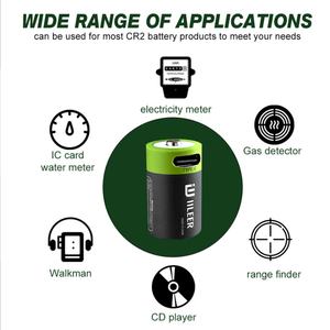 IILEER 1036mWh <b>CR2</b> Rechargeable 3.7V 280mAh 1200 Cycles High Rate Discharge Cylindrical <b>Lithium</b> Ion <b>Battery</b> Pack 1200 Cycles - Product Image 6