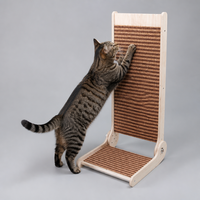 Griffoir pour chat en liège réglable en hauteur, 330x320x610mm, avec cadre en bois, pour chats d'intérieur