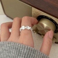 Bague de fiançailles YB style coréen en argent sterling 925 pour femme, minimaliste, luxe discret, bande ouverte concave, bijoux fins pour soirée