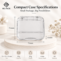Boîtier compact transparent personnalisé vide pour maquillage, rechargeable, pour poudre compacte et palette de blush, emballage cosmétique OEM ODM en gros