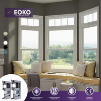 Fenêtre à guillotine simple en aluminium insonorisée EOKO Hurricane Impact NFRC, taille personnalisée, à rupture de pont thermique pour maison moderne