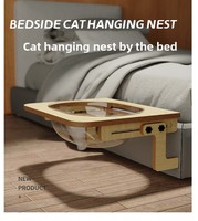 Lit pour chat suspendu en bois de style capsule spatiale, pour rebord de fenêtre ou chevet