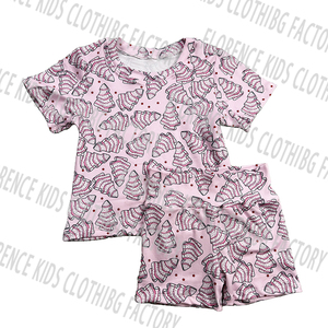 DH ODM Venta al por mayor Nuevo diseño Patrones temáticos de dibujos animados juguetones Impreso Poliéster Alta calidad Casual para niñas Conjuntos de 2 piezas - Product Image 4