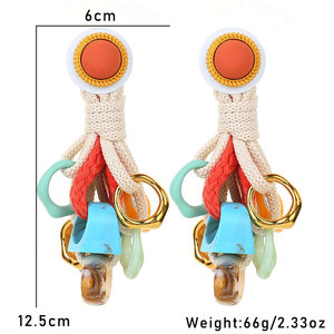 New Creative <b>Resin</b> <b>Ring</b> Pendant Earrings for Women - Product Image 6