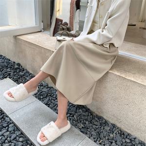 Nouvelle mode, jupes longues en cuir véritable noir taille haute pour femmes, grandes tailles - Product Image 4