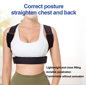 Men Women Adjustable Straps Breathable Portable Upper <b>Back</b> <b>Brace</b> Shoulder Posture Corrector Pain Relief Protection - Product Image 2