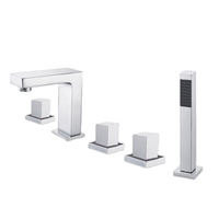 Robinet de douche et de baignoire 5 trous en laiton UPC de haute qualité, design contemporain, double poignée, chromé, économie d'eau, pour hôtel