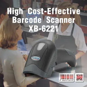 XB-6221 QR код USB проводной лазерный сканер штрих-кодов ручной сканер штрих-кода для супермаркета