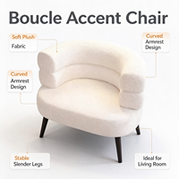 Fauteuil rembourré moderne style ours avec pieds en bois massif pour salon, chambre ou hôtel