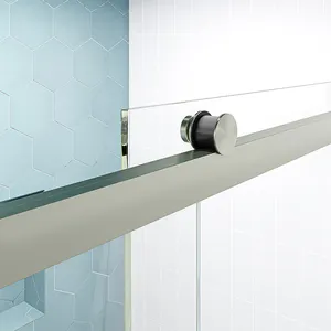 Frameless Bathroom Glass Bath Screen Stainless Steel Hardware Slide Shower Door Elegant Shower Rooms