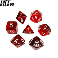 Ensemble de dés polyédriques en acrylique personnalisés pour DND RPG, 7 pièces, 16 mm, coins arrondis, dés en plastique transparent, vente en gros