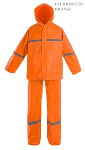 Hi-Viz Lime <strong>Rubberized</strong> Reflective <strong>Rain</strong> Suit PVC Coating <strong>Rain</strong> Wear <strong>Rain</strong> <strong>Coat</strong> and Pants - Product Image 3