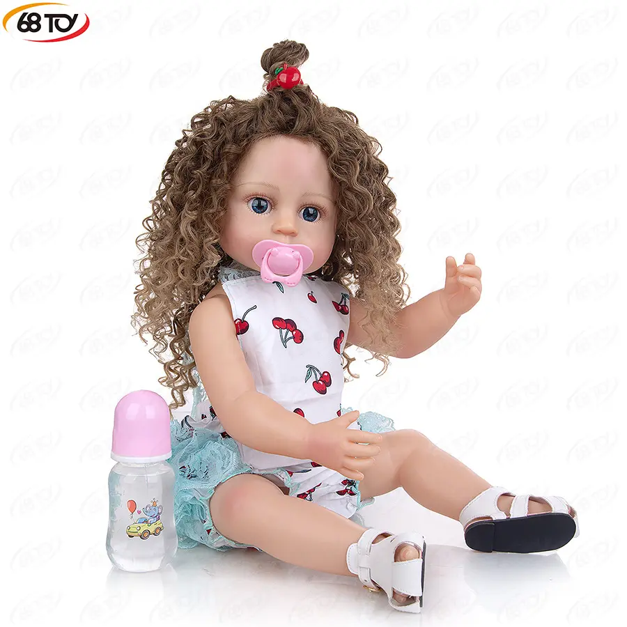 Silicone Doll Toy 22 Inch Alive Lifelike Newborn Reborn Baby Doll for Kids Authentic Silicone Reborn Toddler Toys