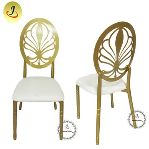 JC-SSC05 prix de Gros style Moderne en fer doré rouleau dos rond table à manger et chaises ensemble