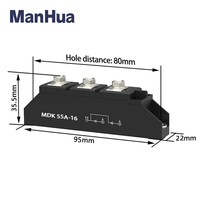 Manhua MDK 55A75A 90A 110A redresseur photovoltaïque DC solaire Anti-charge inverse/courant Anti-reflux Module Diode à roue libre