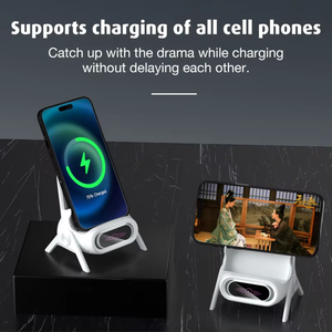 <span class=keywords><strong>Cargador</strong></span> Inalámbrico 3 en 1 de 15W para Teléfono, Magnético, Carga Rápida, Compatible con iPhone y Android - Product Image 1