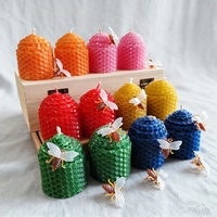 Fournitures pour la fabrication de bougies, lot de 12 bougies artisanales en cire d'abeille pour décorations et cadeaux de fêtes, Noël, Hanouka, Kwanzaa