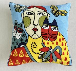 Funda de cojín <span class=keywords><strong>Picasso</strong></span> europeo de lona de algodón al por mayor, funda de cojín decorativa con bordado de belleza para cama de oficina - Product Image 6