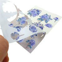 Étiquette autocollante bouteille de shampoing, étiquette auto-adhésive vintage rose bleue, pour cadeau, papeterie de décoration, 50 pièces