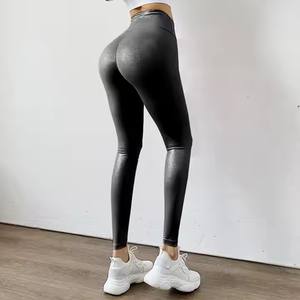 Leggings pour femmes à taille haute avec logo personnalisé, super doux, collants de sport pour la salle de sport, leggings de yoga multicolores pour femmes - Product Image 3