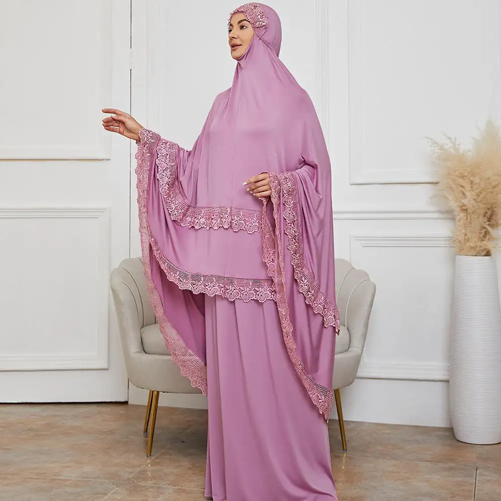 Vestido musulário feminino da malásia, vestido moderno de 2 peças, vestido jilb abaya bainha de leite seda telekung