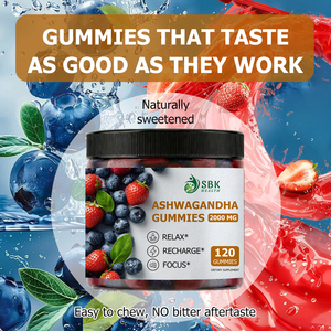 High Grade 2000mg Ashwagnadha Gummies Support Relaxation Boost Focus Gummy Candy Nutrition <b>Supplement</b> with Vitamin D3 - Product Image 6