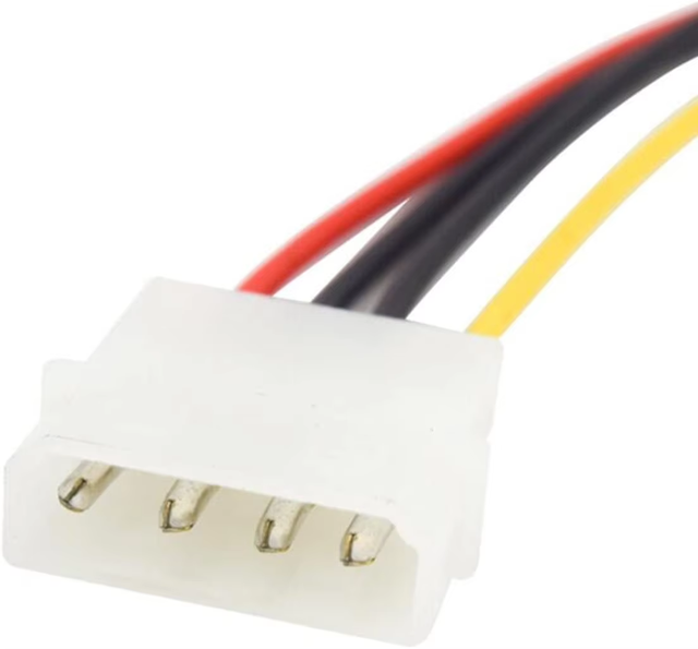 Gerawell Molex 4 Pin Computer Power Supply Extension Cable 8 Inch Female-to-Male HDD IDE Fan Internal Cable Wiring Harness
