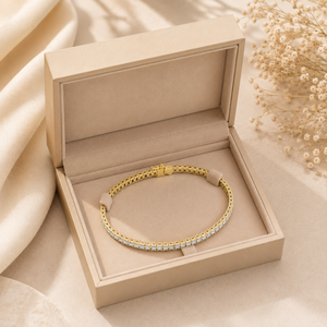 Bracelet en or 22 carats avec pierres Swarovski pour femmes, bijoux de luxe perlés, bijoux fins pour le poignet, à porter au quotidien, pour les fêtes, cadeau pour femmes - Product Image 3