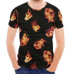 T-shirt à sublimation pour homme, manches courtes, motif flamme, t-shirts grande taille pour homme, t-shirt d'été imprimé à la demande pour homme - Product Image 6