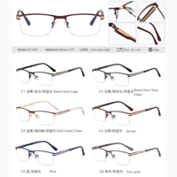 MS 91342 2024 nuevas gafas para hombre, gafas cuadradas clásicas de Metal, medio Marco, gafas ópticas antiluz azul, gafas de diseño de moda