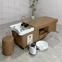Offre Spéciale Lit de Lavage Japonais Professionnel pour Salon de Coiffure avec Dispositif d'Hydrothérapie, Lit de Spa Capillaire Massage Style Thaï