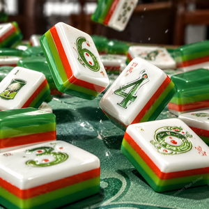 Juego de Mahjong de Lujo para Niños <span class=keywords><strong>Daen</strong></span>, Estilo Can, Acrílico Ecológico y Duradero, para 4 Jugadores, Serie Ice Flower Shell - Product Image 5