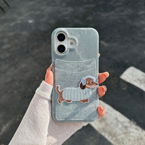 Étui de téléphone Tschick Cowboy brodé avec motif de <span class=keywords><strong>chien</strong></span> saucisse, adapté à l'iPhone 16 Promax, Apple 15, avec emplacement pour carte, nouveau modèle 14, 13 pour femmes - Product Image 5