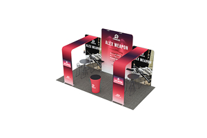 Telones de fondo elásticos de soporte de Feria Comercial portátil con marco de aluminio personalizado de 10x20 pies para exhibición y exposición para cabinas de Feria Comercial - Product Image 2