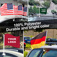 Logo personnalisé 12x18 pouces Angola drapeau de fenêtre de voiture 100% Polyester Double face impression numérique mât de drapeau en fibre de verre drapeau de voiture angolais