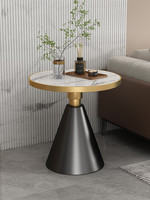 Table basse de style nordique, légère et luxueuse, moderne et minimaliste, en marbre veiné, avec structure en fer, pour salon, table d'appoint, usage domestique