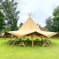 Tente de luxe grand format pour l'extérieur 2026 – Tipi en bois pour glamping, plage, prairie, désert, tente de safari pyramidale – Promotion sur les tentes de mariage