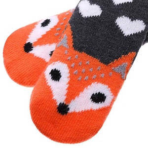 XIANGHUI enfants garçons filles noël chaussettes floues en gros mignon renard Super doux chaud Sherpa doublure antidérapant chaussettes d'hiver - Product Image 3