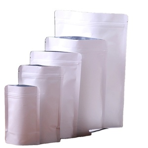 Plastic Food Aluminum Foil Packaging Bags Recycled Ziplock White Coffee Tea Packaging Heat Seal Aluminum Foil Bag