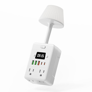 Multipresa 11 in 1 <span class=keywords><strong>con</strong></span> Luce Notturna e <span class=keywords><strong>Orologio</strong></span> per Casa, Standard USA, Personalizzabile <span class=keywords><strong>con</strong></span> Logo OEM/ODM - Product Image 1