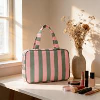 Sac de rangement cosmétique à fermeture éclair avec motif lettres tendance, personnalisable, en toile réutilisable, pochette de maquillage pour les voyages et l'usage quotidien