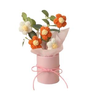 Bouquet de fleurs en forme de tournesol pour la fête des enseignants, bouquet fait main en laine tricotée, cadeau scolaire pour enseignant - Product Image 5