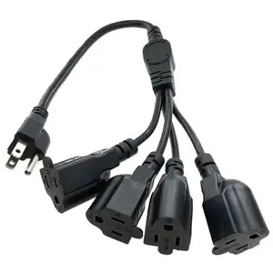 SJTW 18AWG for PDU heavy duty Black Iec-320 Male Plug Connectors Round Socket Nema 515p 60320 C14 Power Cord Supplier