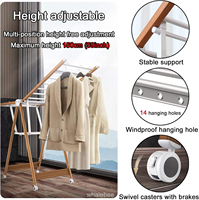 Grand Séchoir à Linge Pliable en Bambou pour Appartement, Balcon et Organisation Domestique - Vente en Gros